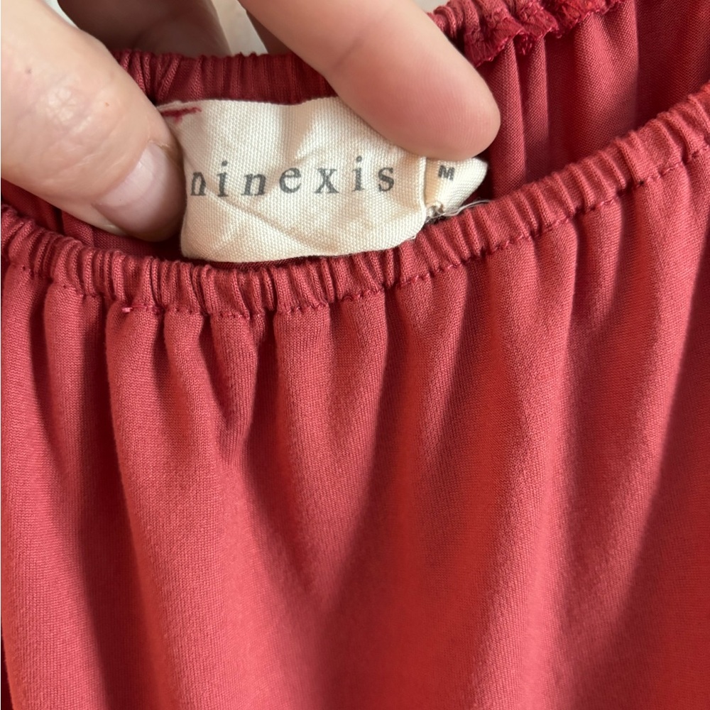 Elegant Red Women's Blouse - Picture 2 of 6